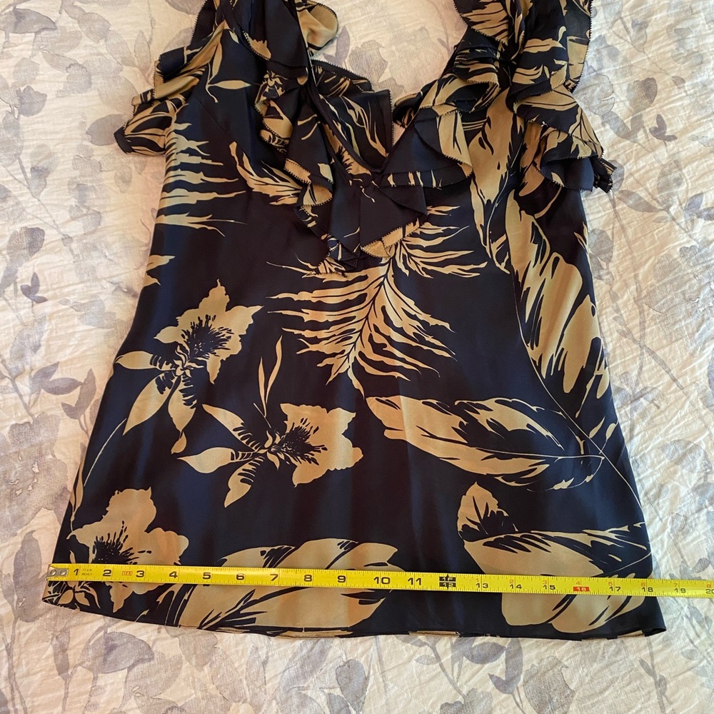 Ralph Lauren Black Label Silk Ruffle Top Size 4 - Picture 8 of 10